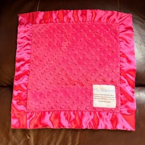 My Blankee Pink Soft Silky Edged Security Hand Mini Blanket 12x12